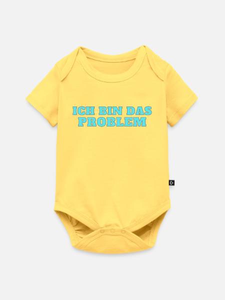 Ich bin das Problem – Selbstironie - Baby Premium Kurzarmbody - Pastellgelb