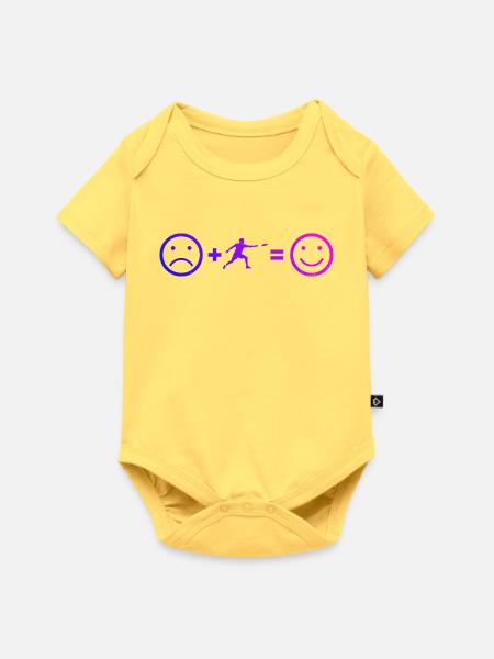 Geschenkidee für einen Frisbee-Spieler mit Frisbee - Baby Premium Kurzarmbody - Pastellgelb