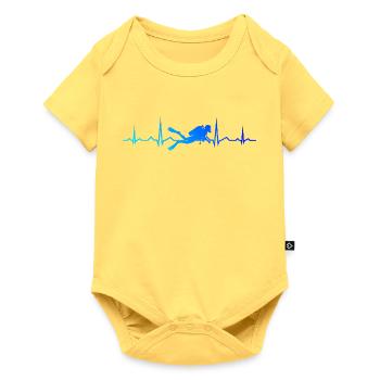 Geschenkidee für einen Freediver mit Gerätetauchen - Baby Premium Kurzarmbody - Pastellgelb - Vorne