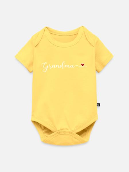 Oma - Baby Premium Kurzarmbody - Pastellgelb
