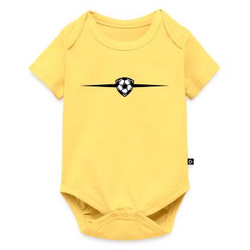 Fussball Symbol Linie - Baby Premium Kurzarmbody - Pastellgelb - Vorne