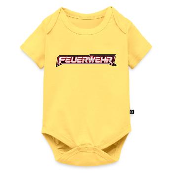 Feuerwehr Neon-Schriftzug - Baby Premium Kurzarmbody - Pastellgelb - Vorne