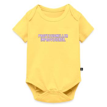 Professioneller Improvisierer. Lustiges T-Shirt - Baby Premium Kurzarmbody - Pastellgelb - Vorne