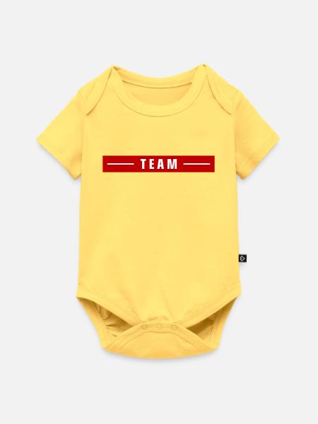 Team Strich - Baby Premium Kurzarmbody - Pastellgelb