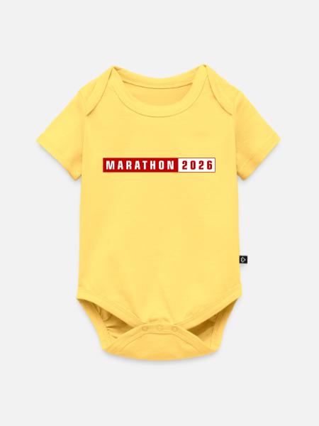 Marathon 2026 - Baby Premium Kurzarmbody - Pastellgelb
