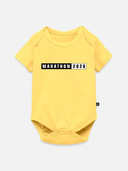 Marathon 2026 - Premium kortærmet baby-body  - lysegul