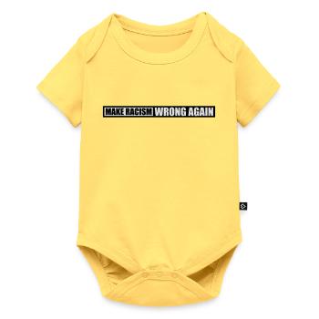 Rendre le racisme faux - Body à manches courtes Premium Bébé - jaune pastel - Devant