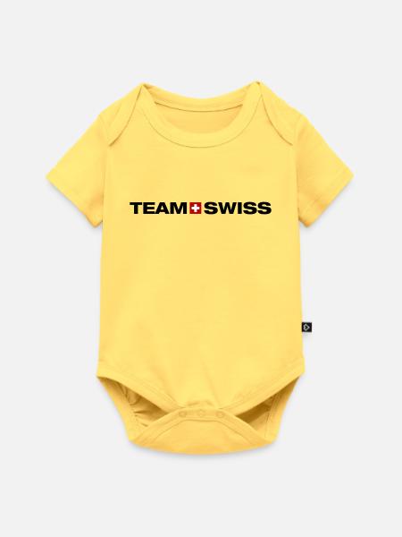 Team Schweiz - Baby Premium Kurzarmbody - Pastellgelb