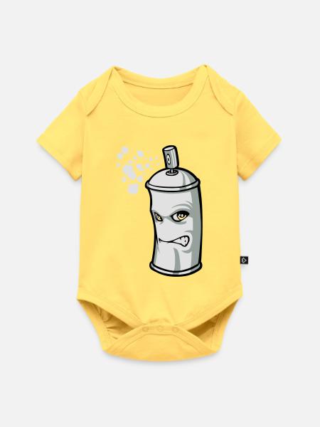 Spray flex - Baby Premium Kurzarmbody - Pastellgelb