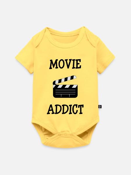 Movie Addict - Baby Premium Kurzarmbody - Pastellgelb