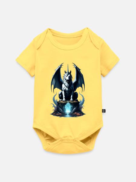 DarkUnicorn - Baby Premium Kurzarmbody - Pastellgelb