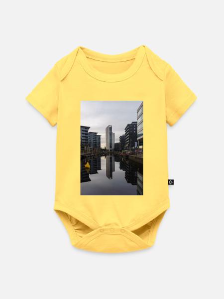 Urbane Reflexion - Baby Premium Kurzarmbody - Pastellgelb