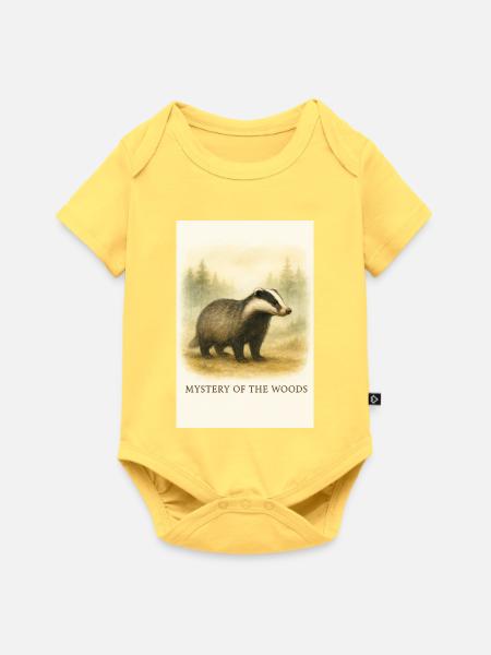 Das Geheimnis des Walddachses - Baby Premium Kurzarmbody - Pastellgelb