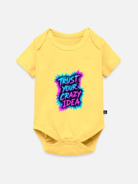 Trust Your Crazy Idea Neon - Baby Premium Kurzarmbody - Pastellgelb