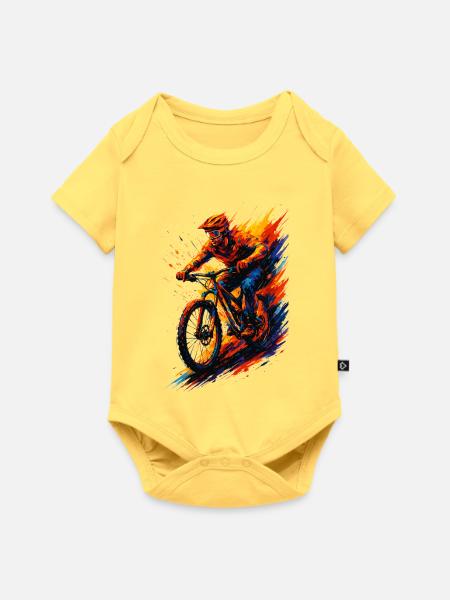Mountainbiking Mountainbiker MTB cool Geschenk - Baby Premium Kurzarmbody - Pastellgelb