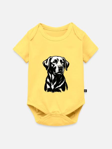 Labrador Hund Illustration – Detailliertes Desig - Baby Premium Kurzarmbody - Pastellgelb