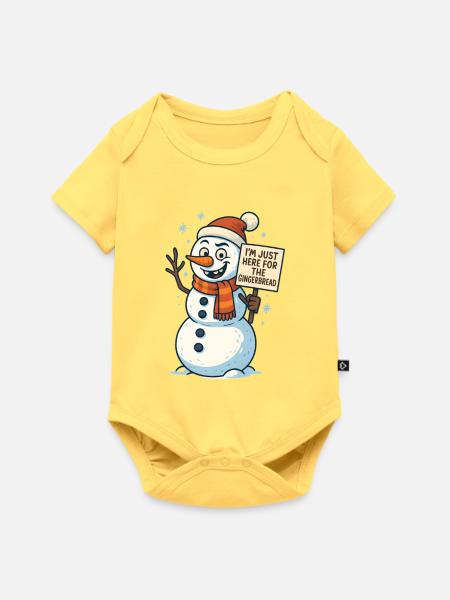 Lebkuchenmann Lebkuchen Lebkuchenmänner Geschenk - Baby Premium Kurzarmbody - Pastellgelb