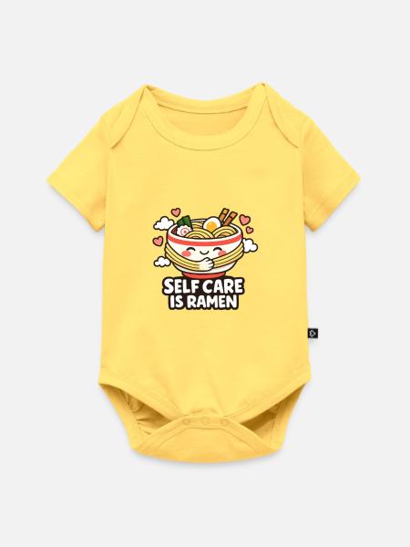 Ramen Instant Noodles Self Care - Baby Premium Kurzarmbody - Pastellgelb