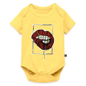 Red Lips Graphic Graphic Sketch - Baby Premium short-sleeve bodysuit - sky yellow - Front