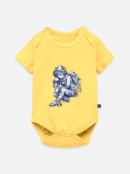 Trauriger blauer Engel - Baby Premium Kurzarmbody - Pastellgelb