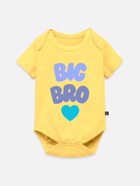 Big Bro Love Geschwister - Baby Premium Kurzarmbody - Pastellgelb