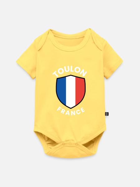 Toulon Französische Schildflagge - Baby Premium Kurzarmbody - Pastellgelb