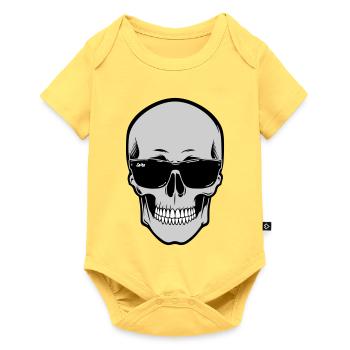 Skull with Sunglasses Graphic - Baby Premium short-sleeve bodysuit - sky yellow - Front