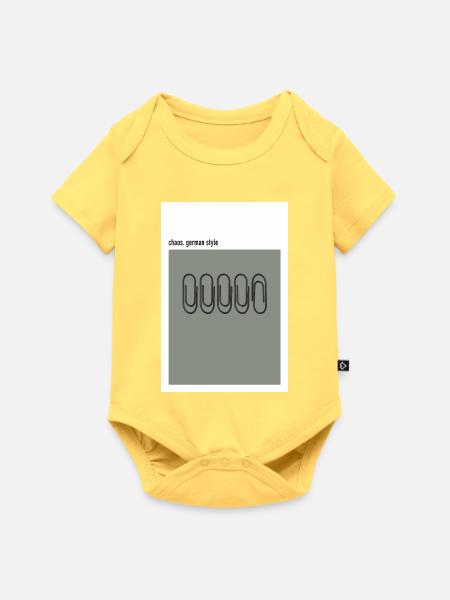 Chaos German Style Büroklammer - Baby Premium Kurzarmbody - Pastellgelb
