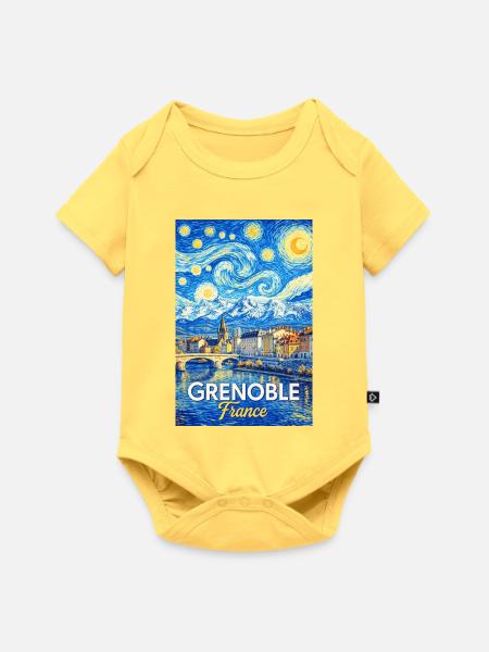 Grenoble, Frankreich - Baby Premium Kurzarmbody - Pastellgelb