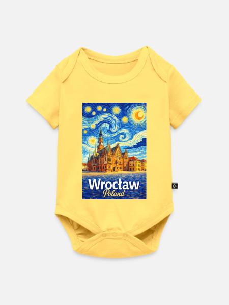 Wrocław, Polen - Baby Premium Kurzarmbody - Pastellgelb