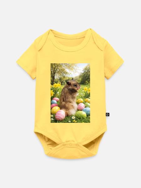 Chico 11: Ostern mit gefundenen Eiern 2026 - Baby Premium Kurzarmbody - Pastellgelb