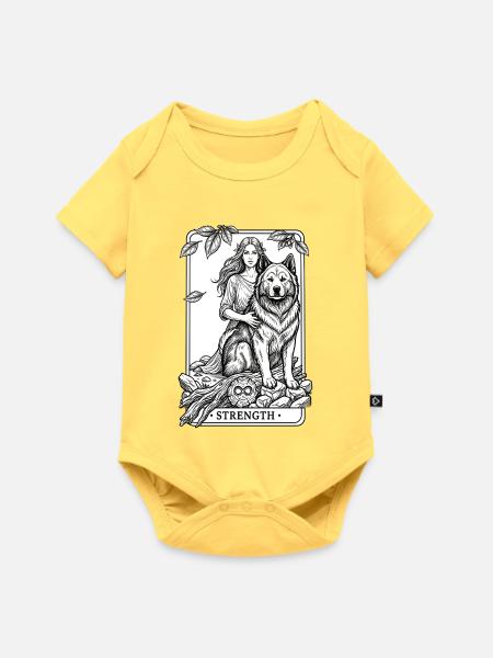 Eurasier | Strength | Tarot - Baby Premium Kurzarmbody - Pastellgelb