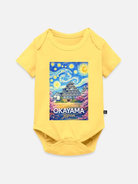Okayama Japan - Baby Premium Kurzarmbody - Pastellgelb