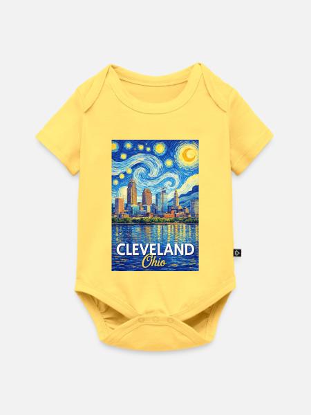 Cleveland, Ohio - Baby Premium Kurzarmbody - Pastellgelb