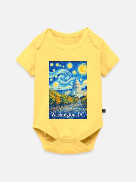 Washington, D.C. - Baby Premium Kurzarmbody - Pastellgelb