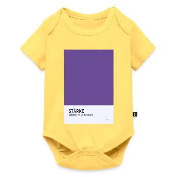 Stärke entsteht im Widerstand Poster - Baby Premium Kurzarmbody - Pastellgelb - Vorne