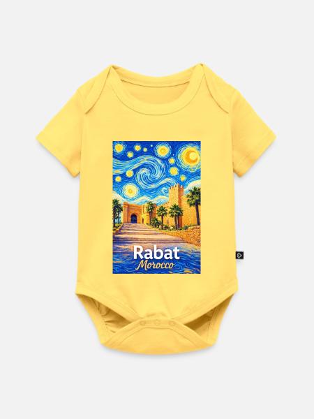 Rabat Morocco Starry Night - Baby Premium Kurzarmbody - Pastellgelb