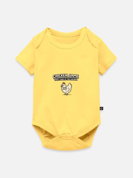 Chicken Game Huhn – Nicht hinschauen - Baby Premium Kurzarmbody - Pastellgelb