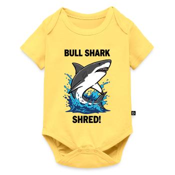 Bulldog Shark Shred Shark Sea Bull - Baby Premium short-sleeve bodysuit - sky yellow - Front