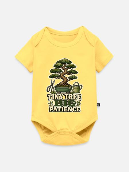 TINY TREE BIG PATIENCE Pflanzen - Baby Premium Kurzarmbody - Pastellgelb