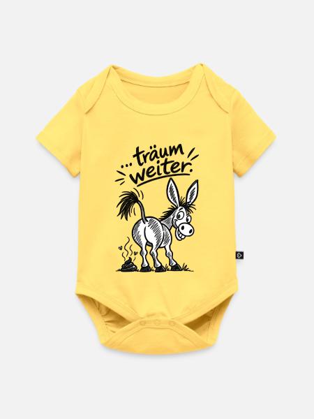 Goldesel Cartoon - Baby Premium Kurzarmbody - Pastellgelb
