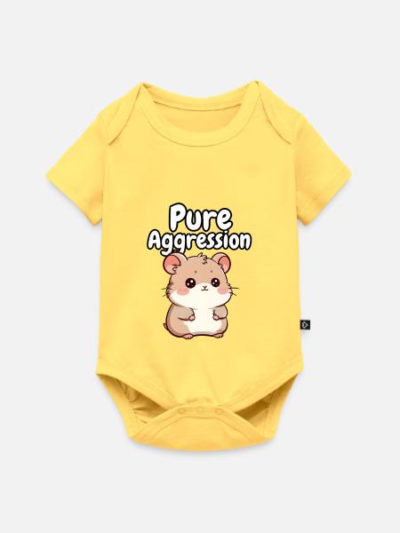 Reiner Aggressionshamster - Baby Premium Kurzarmbody - Pastellgelb