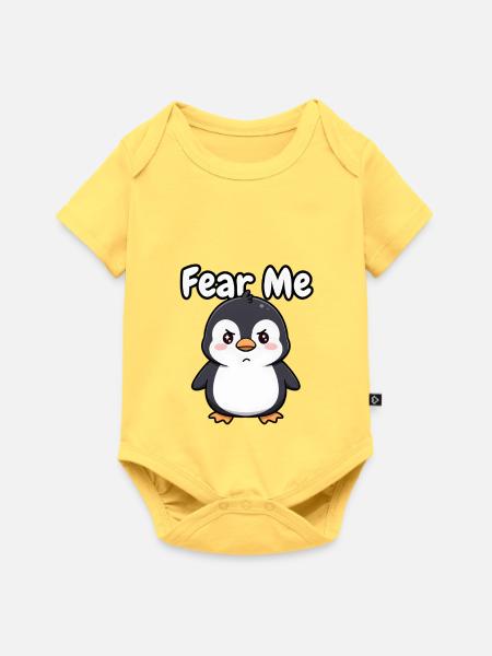Fürchte mich, Pinguin, - Baby Premium Kurzarmbody - Pastellgelb