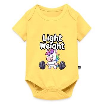 Light Weight Unicorn Lifter - Baby Premium short-sleeve bodysuit - sky yellow - Front