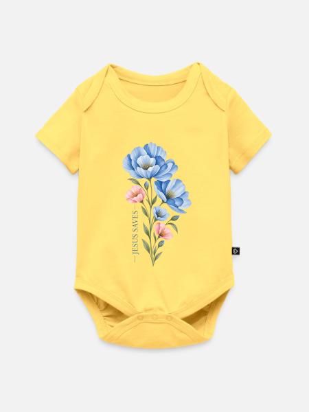 Jesus - Baby Premium Kurzarmbody - Pastellgelb