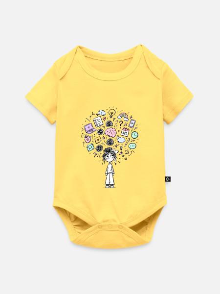 adhs-brain - Baby Premium Kurzarmbody - Pastellgelb