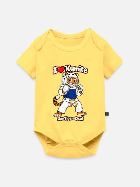 Tiger im Kumite Training - Baby Premium Kurzarmbody - Pastellgelb