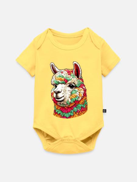 Alpaka - Baby Premium Kurzarmbody - Pastellgelb