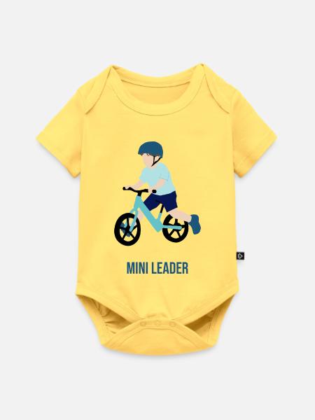 Kleiner Radfahrer - Baby Premium Kurzarmbody - Pastellgelb
