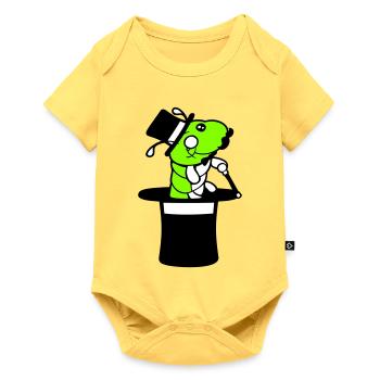 Caterpillar Sir Mr rich monocle top hat magician - Baby Premium short-sleeve bodysuit - sky yellow - Front